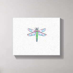 Kleurrijke libel verbazingwekkend insect canvas afdruk
