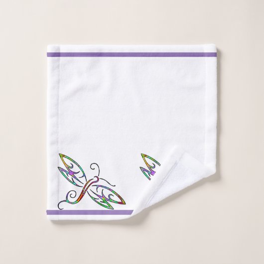 Kleurrijke libellen bad handdoek (Wasdoekje)