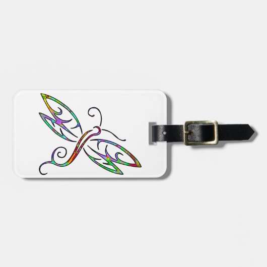 Kleurrijke libellen bagagelabel (Voorkant horizontaal)