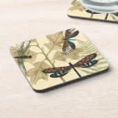 Kleurrijke libellen die boven bladeren drijven bier onderzetter (Linkerzijde)