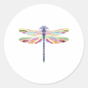 Kleurrijke libellen ronde sticker