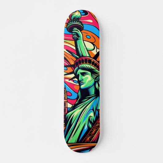 Kleurrijke Liberty Lady skateboard (Voorkant)