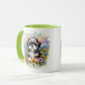 Kleurrijke lichte Shih Tzu Puppy Mok voor Hondenli (Voorkant links)