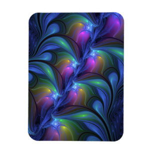 Kleurrijke Lichtgevende Abstracte Blauwe Roze Groe Magneet