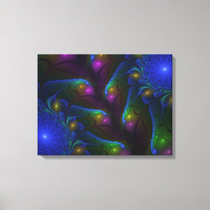 Kleurrijke Lichtgevende Abstracte Moderne Trippy F Canvas Afdruk