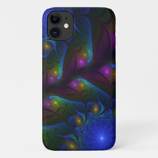 Kleurrijke Lichtgevende Abstracte Moderne Trippy F Case-Mate iPhone Case (Achterkant)