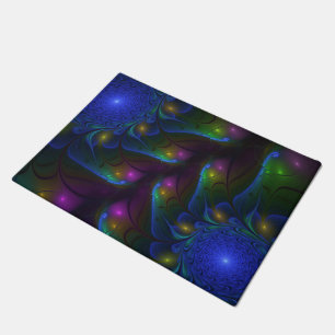 Kleurrijke Lichtgevende Abstracte Moderne Trippy F Deurmat