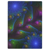 Kleurrijke Lichtgevende Abstracte Moderne Trippy F Klembord (Achterkant)