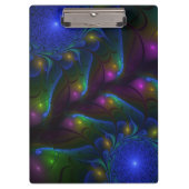 Kleurrijke Lichtgevende Abstracte Moderne Trippy F Klembord (Voorkant)
