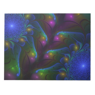 Kleurrijke Lichtgevende Abstracte Moderne Trippy F Notitieblok