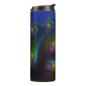 Kleurrijke Lichtgevende Abstracte Moderne Trippy F Thermosbeker (Gedraaid links)