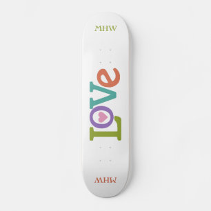 Kleurrijke Liefde aangepaste monogram skateboards