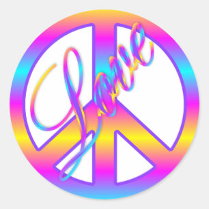 Kleurrijke Liefde en Vrede Teken Stickers