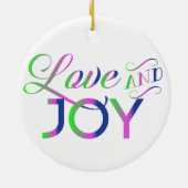 Kleurrijke Liefde En Vreugde Keramisch Ornament (Achterkant)