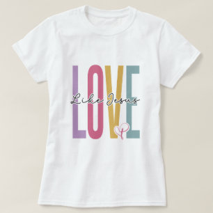 Kleurrijke Liefdesbelettering met Hartaccent T-shi T-shirt