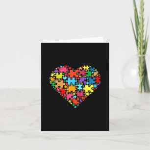 Kleurrijke liefdesharten Vorm - Puzzel Autisme Awa Kaart
