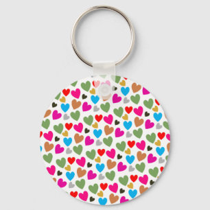 Kleurrijke lieflijke harten - Liefde komt in alle  Sleutelhanger