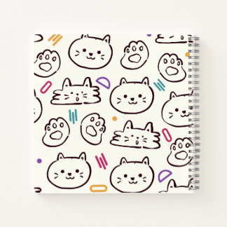 kleurrijke lieve kat voor kinderen notitieboek