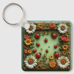 Kleurrijke lieveheersbeestjes sleutelhanger