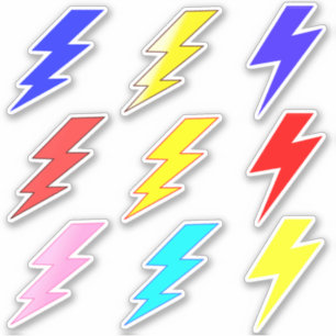 Kleurrijke Lightning Bolt Pack Stickers