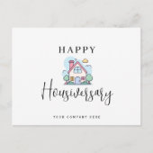 Kleurrijke Lijn Kunsthuis Gefeliciteerd met Housiv Briefkaart (Voorkant)