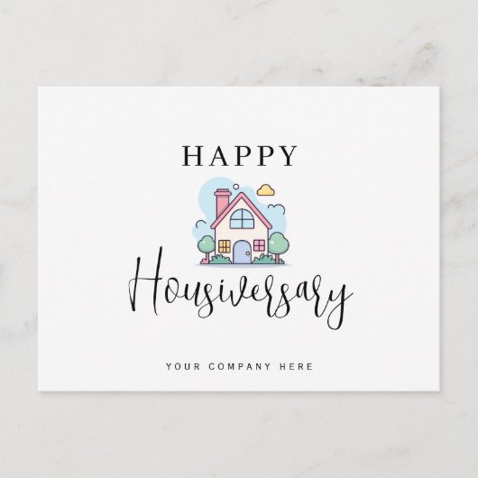 Kleurrijke Lijn Kunsthuis Gefeliciteerd met Housiv Briefkaart (Voorkant)