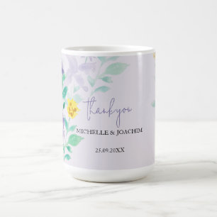 Kleurrijke Lila Boho Floral Waterverf Koffiemok