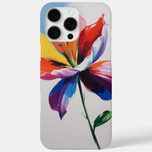 Kleurrijke Lily en Blossom Design iPhone Case (Achterkant)
