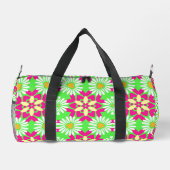 Kleurrijke Lime Green & Heet Roze Daisy Patroon Plunjezak (Achterkant)