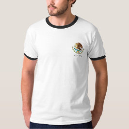 Kleurrijke linker borst Mexico Wapen Adelaar T-shirt