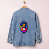 Kleurrijke Lion AI Art Denim Jacket (Hangar)