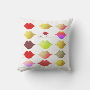 kleurrijke lippen / kleurstofmonden elegant & femi buitenkussen