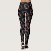 Kleurrijke Lippen Modern Zwart #7 Leggings (Achterkant)