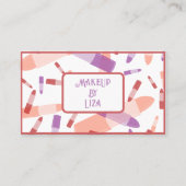 Kleurrijke lippenstift buizen make-up artist beaut visitekaartje (Voorkant)