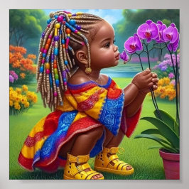 Kleurrijke Little Girl Wall Poster