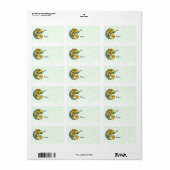 Kleurrijke Lizard Branch Gift Labels (Full Sheet)