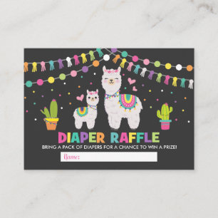 Kleurrijke Llama Baby shower Fiesta Luier Raffle Informatiekaartje
