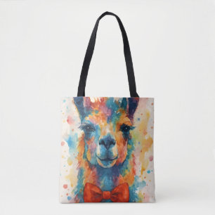 Kleurrijke Llama Schoudertassen in Aquarelstijl Draagtas