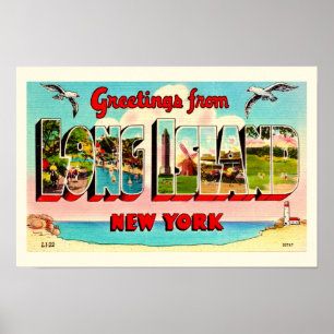 Kleurrijke Long Island Briefkaart Print