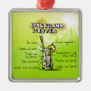 Kleurrijke Long Island Iced Tea Recept Cocktail Metalen Ornament