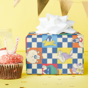 Kleurrijke LOONEY TUNES™ Checker Toss Pattern Cadeaupapier