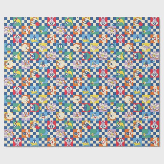 Kleurrijke LOONEY TUNES™ Checker Toss Pattern Cadeaupapier (Vlak)