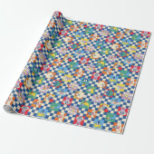 Kleurrijke LOONEY TUNES™ Checker Toss Pattern Cadeaupapier (Uitgerold)
