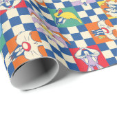 Kleurrijke LOONEY TUNES™ Checker Toss Pattern Cadeaupapier (Rol Hoek)