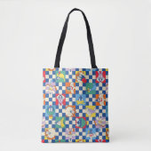 Kleurrijke LOONEY TUNES™ Checker Toss Pattern Draagtas (Voorkant)