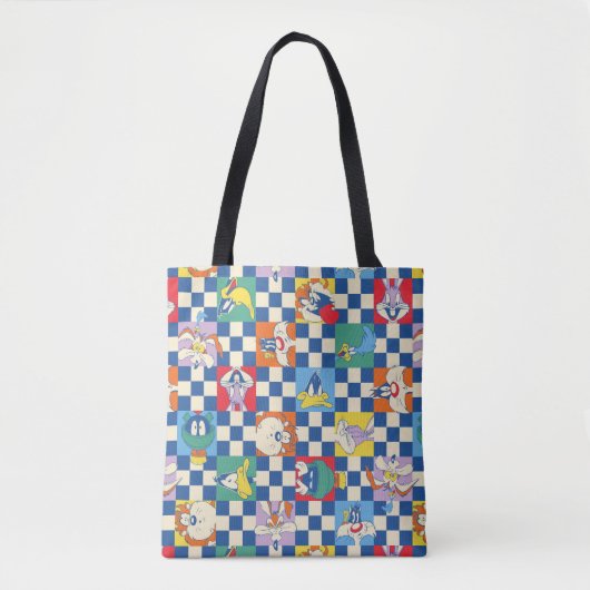 Kleurrijke LOONEY TUNES™ Checker Toss Pattern Draagtas (Voorkant)