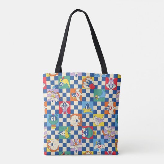 Kleurrijke LOONEY TUNES™ Checker Toss Pattern Draagtas (Achterkant)