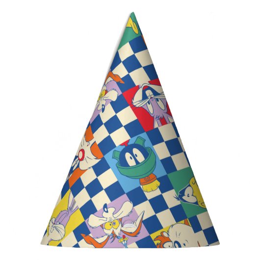 Kleurrijke LOONEY TUNES™ Checker Toss Pattern Feesthoedjes (Links)