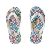 Kleurrijke LOONEY TUNES™ Checker Toss Pattern Kinder Teenslippers (Voetbed)