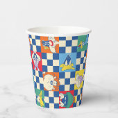 Kleurrijke LOONEY TUNES™ Checker Toss Pattern Papieren Bekers (Links)